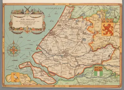 Kaart van Zuid-Holland, 1940