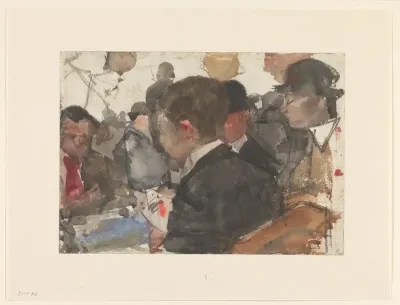 Kaartende mannen in een café