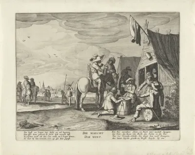 Kaartende soldaten: allegorie op de inname van Den Bosch en Wesel in 1629