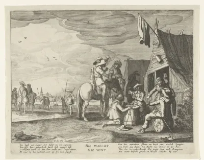 Kaartende soldaten: allegorie op de inname van 's-Hertogenbosch en Wesel in 1629