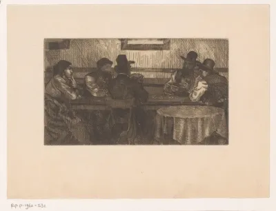 Kaartspelers aan tafel