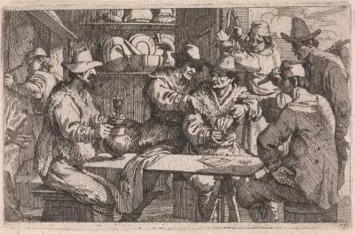 Kaartspelers in herberg