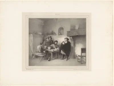 Kaartspelers in herberg
