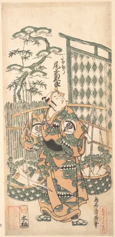 Kabuki Actor Onoe Kikugorō I in The Belle of Asakusa Temple (Keisei Asakusa no Kane)