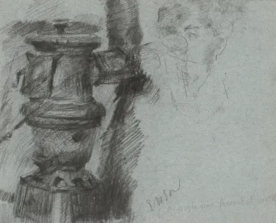 Kachel en figuren (recto)