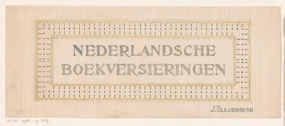 Kader met de tekst 'Nederlandsche boekversieringen'