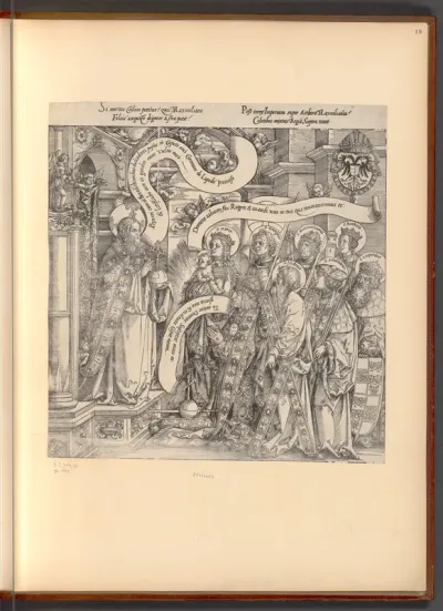 Kaiser Maximilian wird im Beisein seiner Schutzheiligen Christus empfohlen