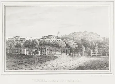 Kaivopuisto Park in Ullanlinna, illustration for Finland Depicted in Drawings, booklets XIII and XIV