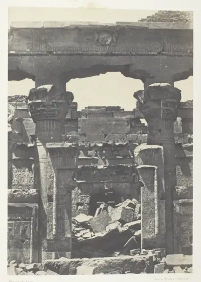 Kalabscheh, Porte du Pronaos; Nubie, plate 90 from the album "Egypte, Nubie, Palestine et Syrie" (1852)