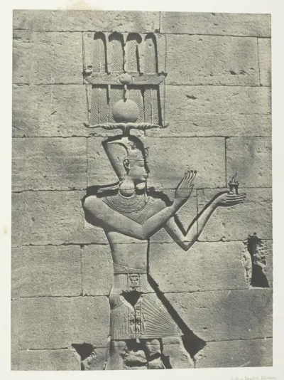 Kalabscheh, Sculptures De La Façade Postérieure Du Temple; Nubie, plate 91 from the album "Egypte, Nubie, Palestine et Syrie" (1852)