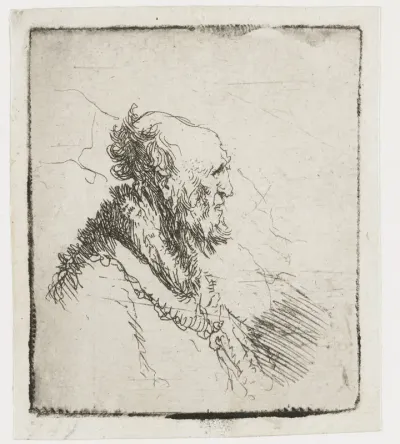 Kale oude man met korte baard