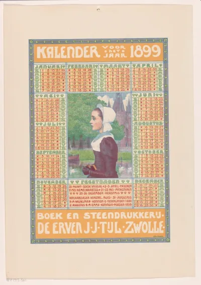 Kalender voor het jaar 1899