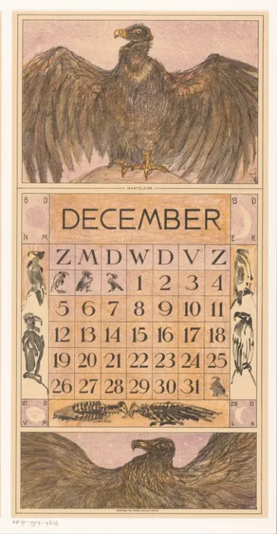Kalenderblad december met gier