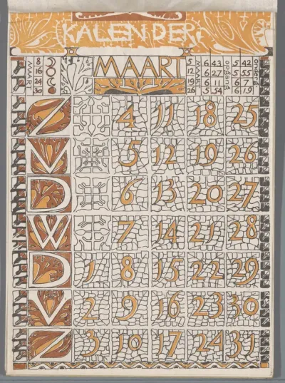 Kalenderblad maart 1900