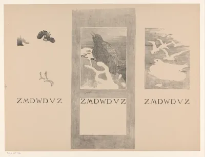 Kalenderbladen van januari, februari en maart, met vogels
