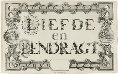 Kalligrafie op de liefde en eendracht, 1787-1788