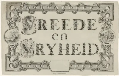 Kalligrafie op de vrede en vrijheid, 1787