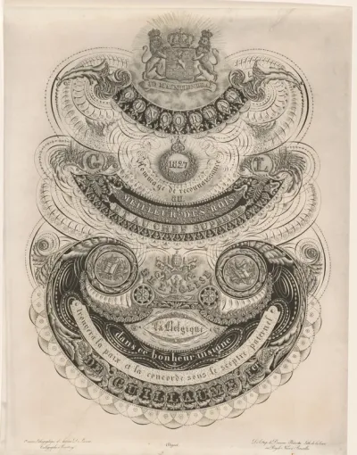 Kalligrafie op het concordaat tussen de Hoven van Rome en Willem I, 1827