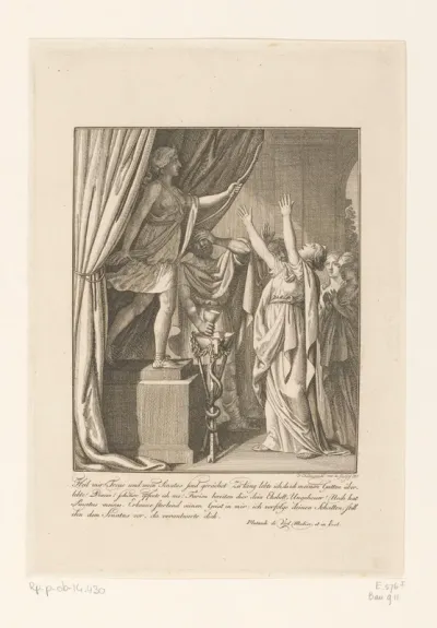 Kama voor het beeld van Diana en Sinorix en de gifbeker in het midden