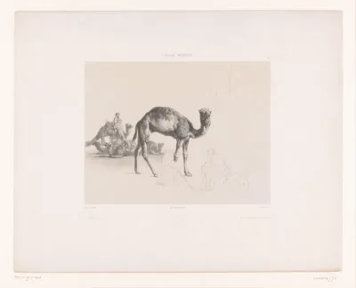 Kamelen met drijvers in Baalbek