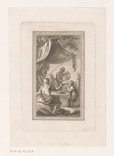 Kamp met etende figuren