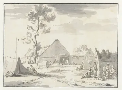 Kampement van het leger van Willem III bij Binche