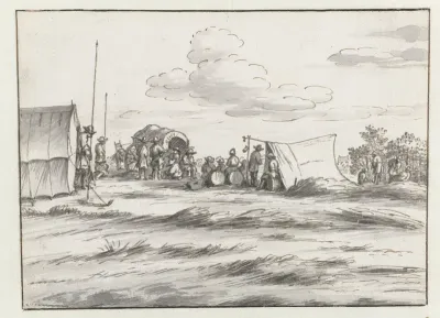 Kampement van het leger van Willem III bij Leuven