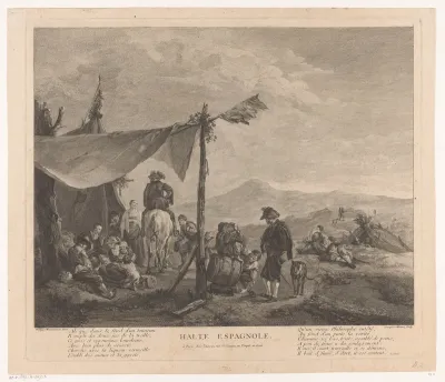 Kampement van Spaanse reizigers