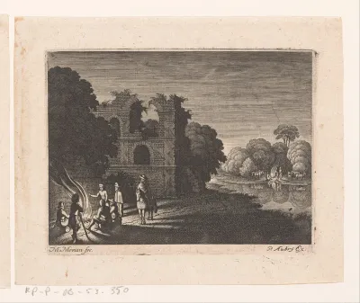 Kampvuur bij ruïne