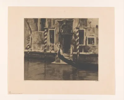 Kanaal met gondel in Venetië