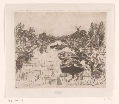 Kanaal met schuiten