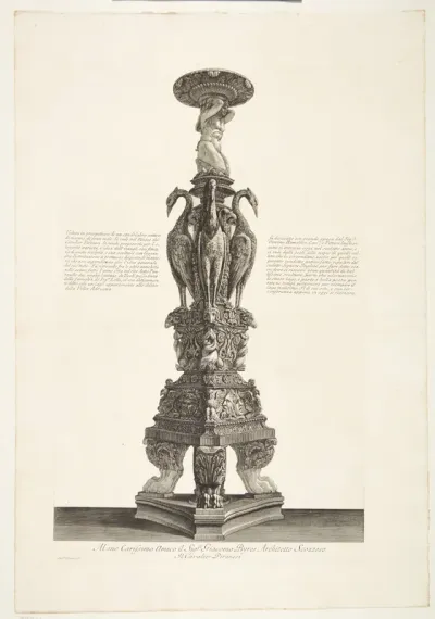 Kandelaber af marmor fundet i Hadrians Villa, Tivoli. Samme vase som i foregående blad, set fra en anden vinkel