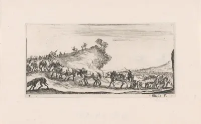 Kanon getrokken door paarden