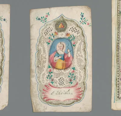 Kantprentje met de heilige Christina