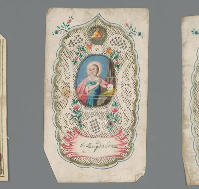 Kantprentje met de heilige Maria Magdalena