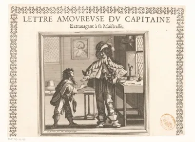 Kapitein overhandigt een liefdesbrief aan een bode
