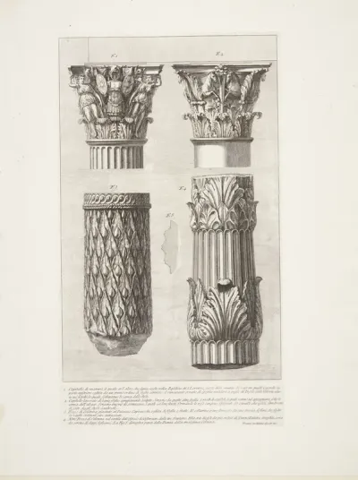 Kapitæler og søjlefragmenter, fra S. Lorenzo fuori delle Mura mm.