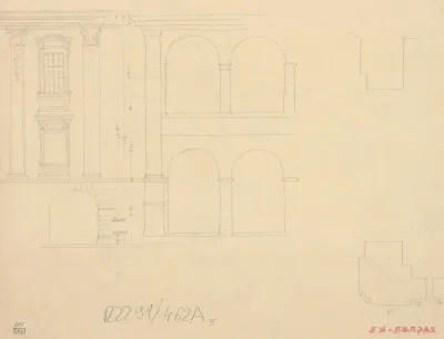 Kaptol/Nadbiskupski dvor/prigradnja, detalj pročelja
