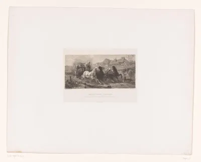 Kar getrokken door zes paarden