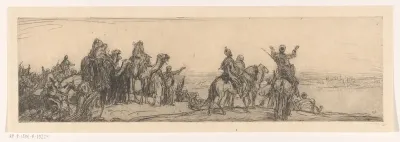 Karavaan bij een stad