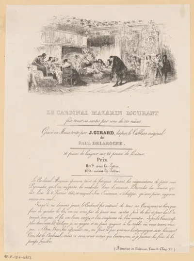 Kardinaal Jules Mazarin op zijn doodsbed