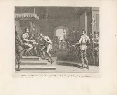 Karel de Eenvoudige verleent Dirk I de titel graaf van Holland, 922