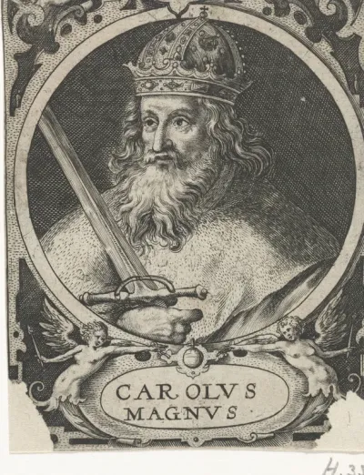 Karel de Grote als een van de negen helden