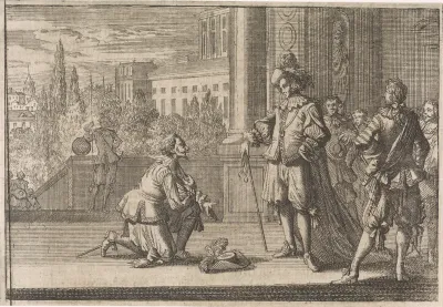 Karel IV, hertog van Lotharingen knielt voor Lodewijk XIII, 1641