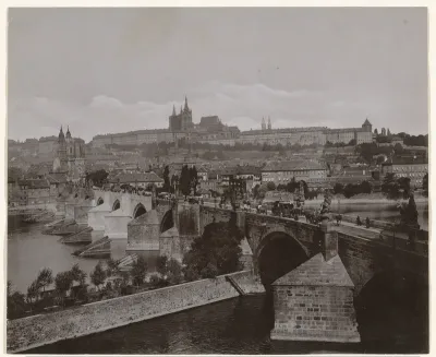 Karelsbrug gezien richting Malá Strana en Hradčany, Praag