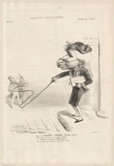Karikaturaal portret van Adolphe Adam