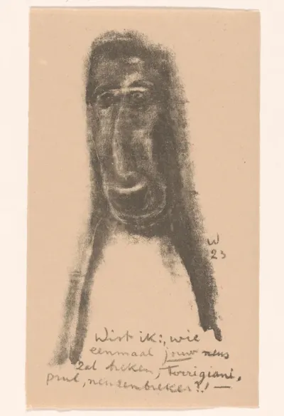 Karikaturale figuur met open mond