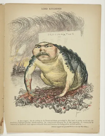 Karikatuur van Horatio Herbert Kitchener als pad