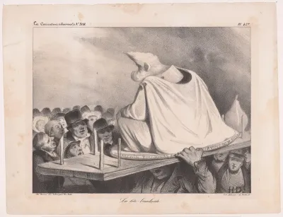 Karikatuur van Lodewijk Filips I, koning van Frankrijk als gipsen beeld