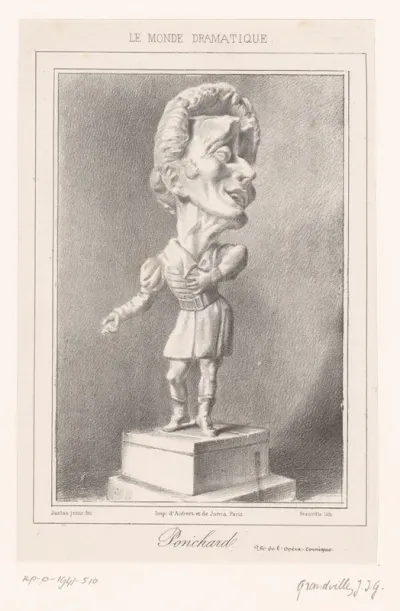 Karikatuur van operazanger Louis Antoine Ponchard